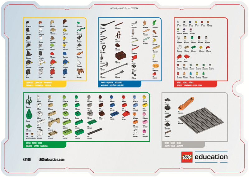 Set 45100 Cover and Inventory Card (6030324)