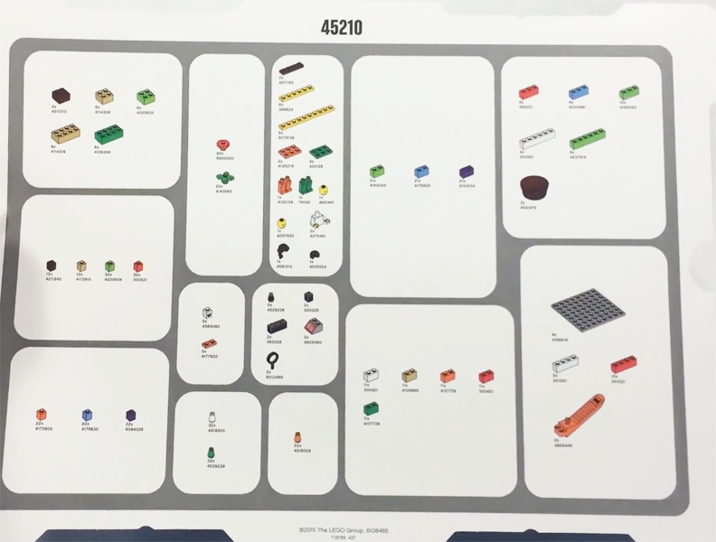 Set 45210 Cover and Inventory Card