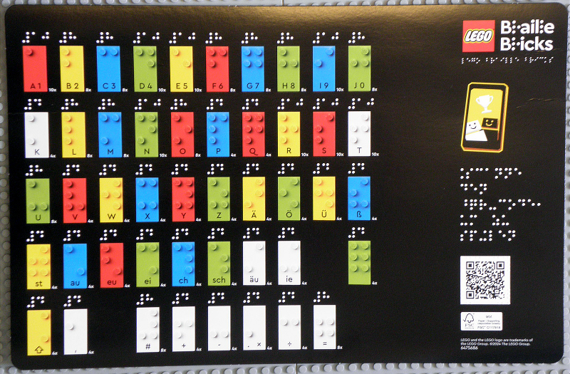 Set 40722 Inventory Card with Braille Embossed Pattern - German