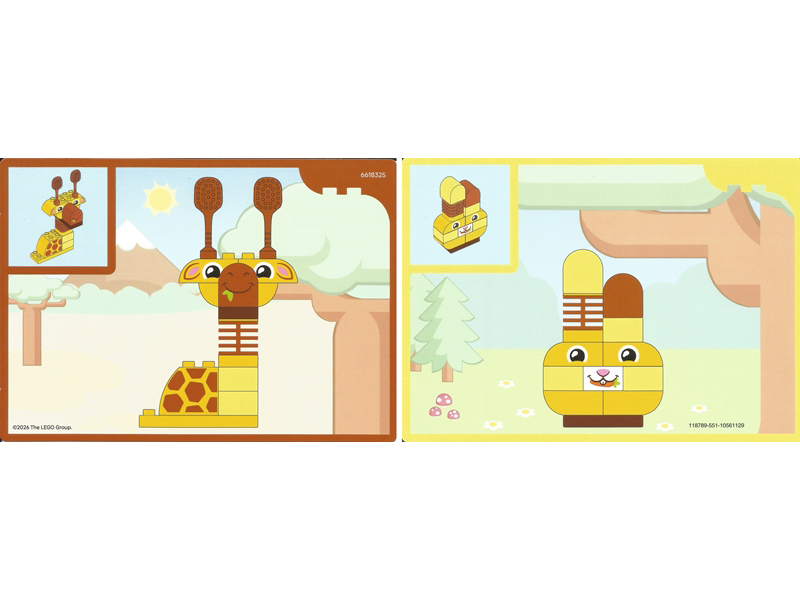 Set 10472 - Activity Card 1 - Giraffe / Rabbit Top Half