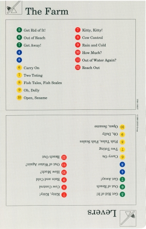 Set 9603 Activity Card Index Card 2 - The Farm & Levers