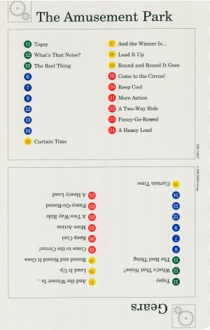 Set 9603 Activity Card Index Card 4 - The Amusement Park & Gears