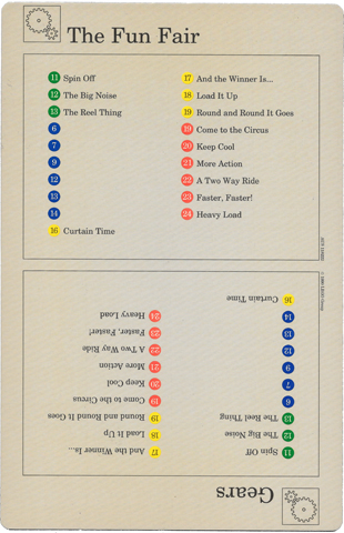 Set 9603 Activity Card Index Card 4 - The Fun Fair & Gears AUS version (118222)