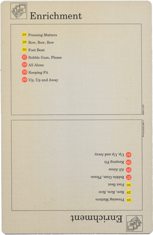 Set 9603 Activity Card Index Card 7 - Enrichment & Enrichment AUS version (118222)