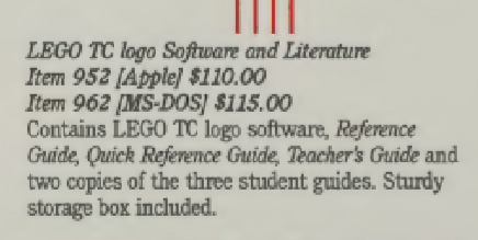 LEGO TC logo Software and Literature (MS-DOS)