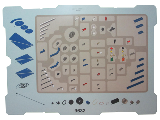 Set 9632 Cover, Inventory and Upper Parts Tray Organizer Card