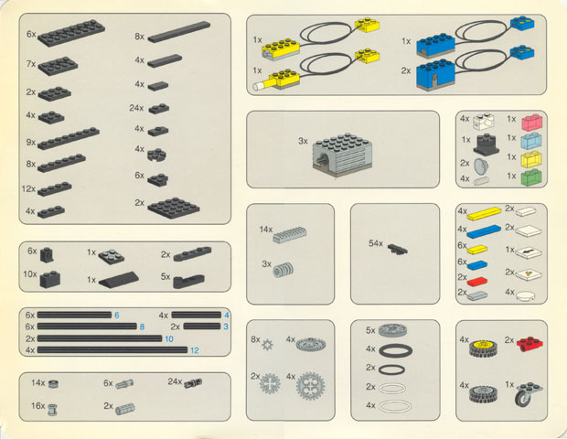 Set 9701 Activity Booklet 1 - Parts Tray Organizer Card