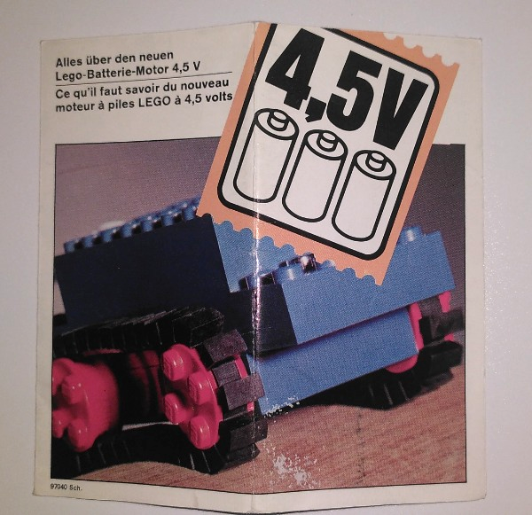 Alles über den neuen Lego-Batterie-Motor 4.5V / Ce qu'il faut savoir du nouveau moteur à piles Lego à 4.5 volts (97040-Sch.)