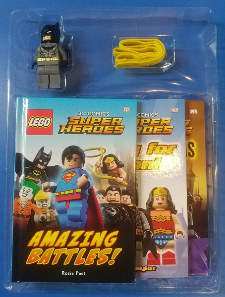 DC Super Heroes Gift Set - 3 Books, Batman Minifigure and Headlamp