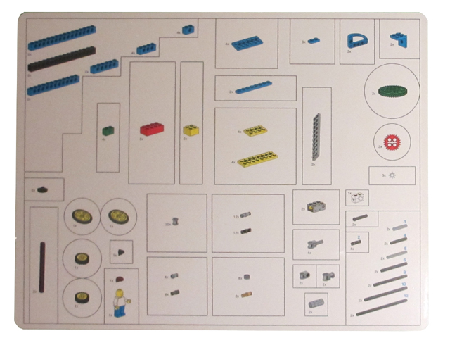 Set 9786 Cover and Upper Parts Tray Organizer Card