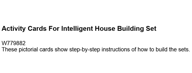 Activity Cards For Intelligent House Building Set (9707)