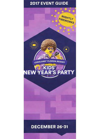 LEGOLAND Florida Kid's New Year's Party Event Guide 2017 with Map