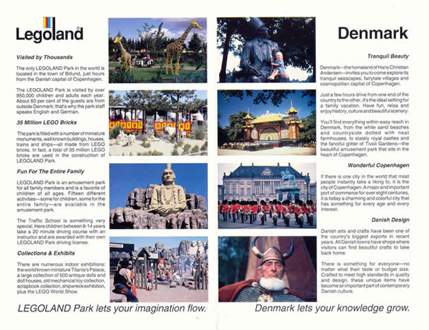 LEGOLAND Denmark Information Leaflet 1991