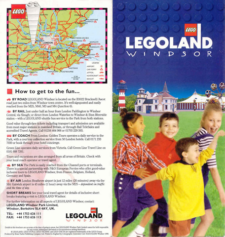 LEGOLAND Windsor Park Guide 1996 with Map