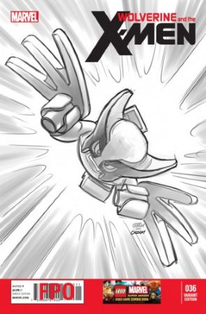 Super Heroes Comic Book, Marvel, Wolverine & The X-Men #36  Sketch Variant Cover