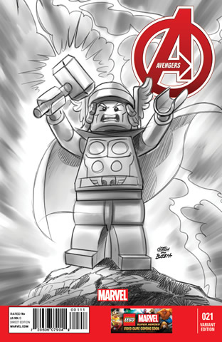 Super Heroes Comic Book, Marvel, Avengers #21 Sketch Variant Cover