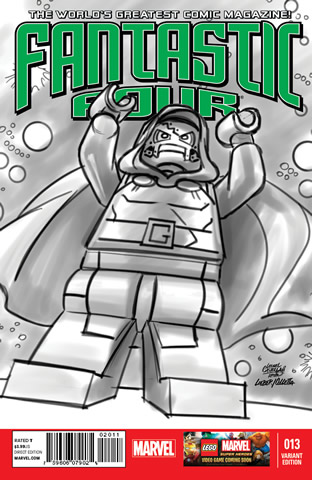 Super Heroes Comic Book, Marvel, Fantastic Four #13 Sketch Variant Cover
