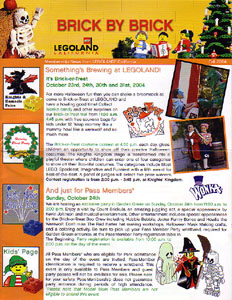 Brick by Brick Legoland California Passholders' Newsletter - 2004 Fall