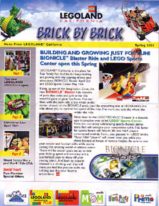 Brick by Brick Legoland California Passholders' Newsletter - 2003 Spring