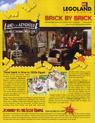 Brick by Brick Legoland California Passholders' Newsletter - 2008 Spring