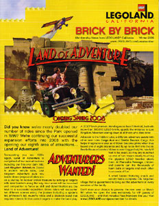 Brick by Brick Legoland California Passholders' Newsletter - 2008 Winter