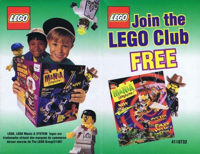 BrickLink - Catalog 4110732 : LEGO 1997 Insert - LEGO Club - US (4110732)  [1997] - BrickLink Reference Catalog