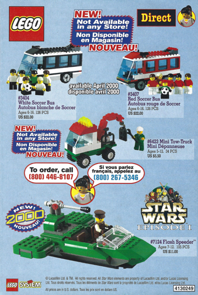 2000 Insert - LEGO Direct - US/Canadian (4130249)