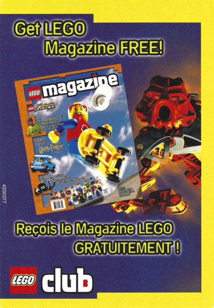 2003 Insert - LEGO Club - US/Canadian (4200377)