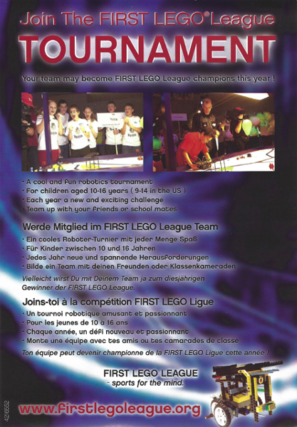2003 Insert - FIRST LEGO League Tournament