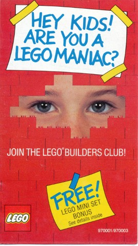 1991 Insert - Builders Club - 'Hey kids! Are you a Lego maniac?' (970001/970003)