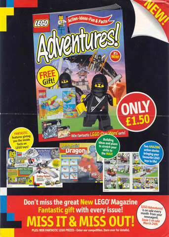 1999 Insert - LEGO Adventures! Magazine UK Subscription