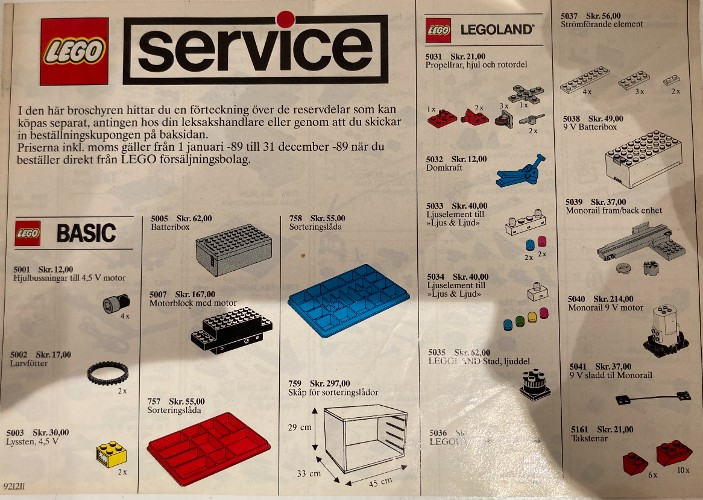 1989 Medium Service Packs Swedish (921211)