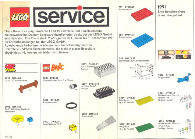 1991 Medium Service Packs German (921758)