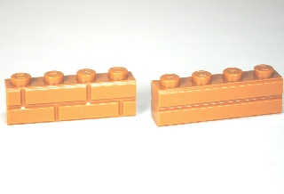 Lego 2x brick modified 1x4 brick masonry brick dark beige/DK tan 15533 new