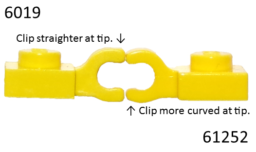 Lego x4 Flach Modified 1x1 Clip Horizontal O Clip Haken Gelb/Gelb 61252 New 