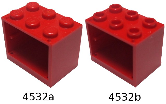 2x Container coffre box cupboard 2x3x2 rouge/red 4532 NEUF Lego 
