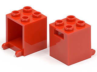 1x Lego 4345/4346 Box/Schrank 2x2x2 alt-hellgrau Noppen offen 