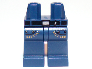 Lego 20 New Minifigure Dark Blue Hips Legs Black Belt Pockets Jeans Pants 