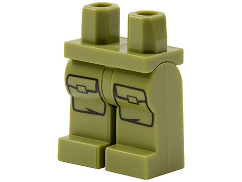 Lego New Olive Green Hips Minifig Legs with Pockets Pattern Army Pants 