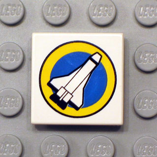 LEGO ® System Space 1x Fliese 1x2 Tile gelb mit pfeil with arrow bedruckt