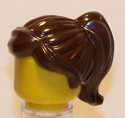 Details about   Lego New Dark Brown Minifigure Hair Female Ponytail Swept Sideways Fringe D34 