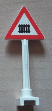 LEGO Verkehrsschild White Road Sign Triangle Level Crossing Small Thick 649p01b 