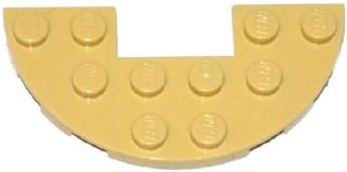 Plate 3x6 Round Half NEUF NEW 2 x LEGO 18646 Plaque Demi-Rond beige foncé