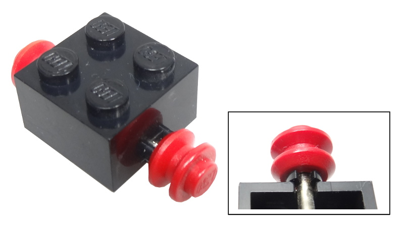 4x Vintage LEGO Black Brick 2 x 2 Red Wheel w/Small Black Tire #3641 3137c01 