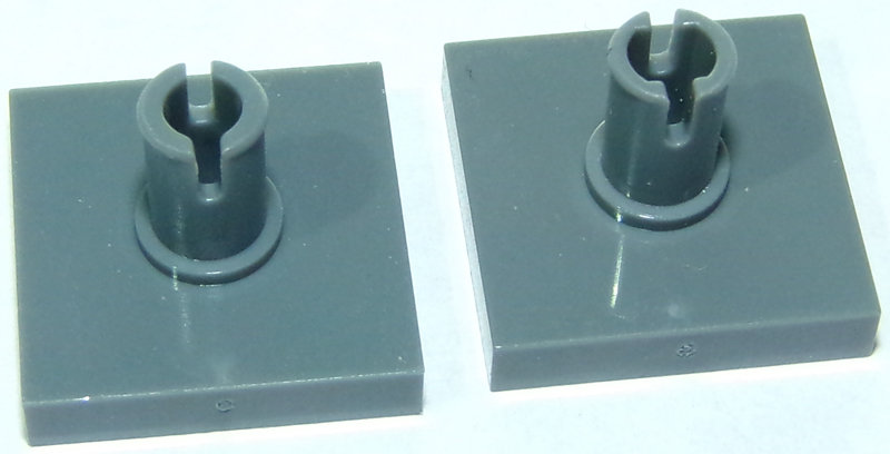 2460 Dark Bluish Grey x 4 Lego Tile 2 x 2 with centre pin Part No