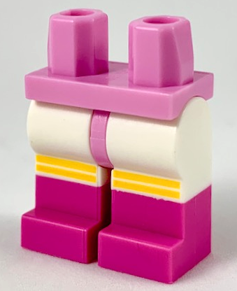 Lego White Hips Legs with Dark Pink Boots Green Triangles Pattern 