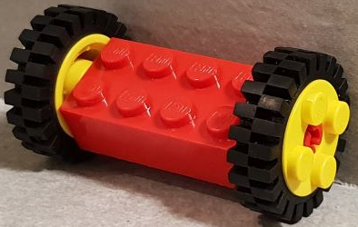 6248 / 3483 Lego yellow Wheel Freestyle with Black Tire Offset Tread