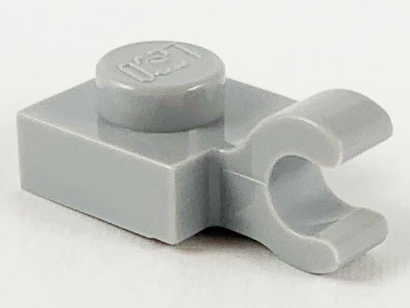 old 6 Plate LEGO Parts~ Modified 1 x 1 w Clip Horizontal 61252 Lt Gray