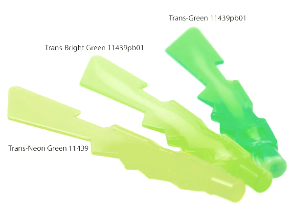 Green Trans-Green 2 X LEGO 11439 Blade Sword Sword Blade Jagged Edges new New 