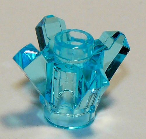 11 X Lego 11127 Rock 1x1 Crystal 4 Point round Brick With Fins Trans Light Blue 